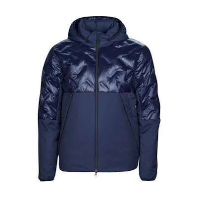 Emporio Armani EA7 FW22 Patchwork Zip Hoodie Jacket - Dark Blue 6LPB03-PN8MZ-1554