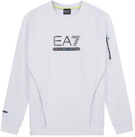 Emporio Armani EA7 FW22 White Crewneck Sweatshirt with Logo Print 6LPM41-PJANZ-1100 Emporio Armani EA7 FW22 White Crewneck Sweatshirt with Logo Print 6LPM41-PJANZ-1100