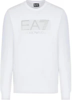 Emporio Armani EA7 FW22 White Crewneck Sweatshirt with Logo Print 6LPM60-PJ05Z-0100 Emporio Armani EA7 FW22 White Crewneck Sweatshirt with Logo Print 6LPM60-PJ05Z-0100