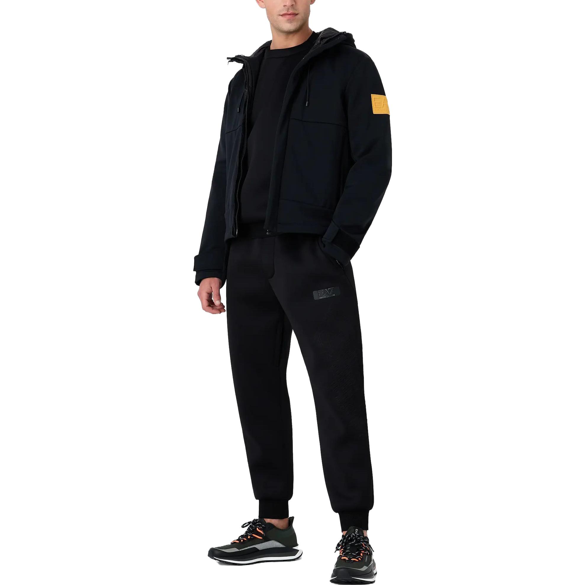 Emporio Armani EA7 FW23  Black Colorblock Drawstring Hooded Jacket 6RPB24-PN8HZ-1200 圖 4