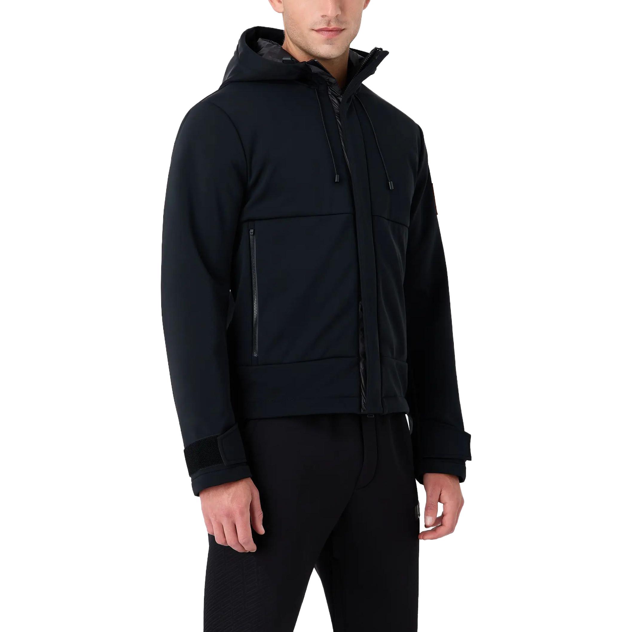 Emporio Armani EA7 FW23  Black Colorblock Drawstring Hooded Jacket 6RPB24-PN8HZ-1200 圖 5