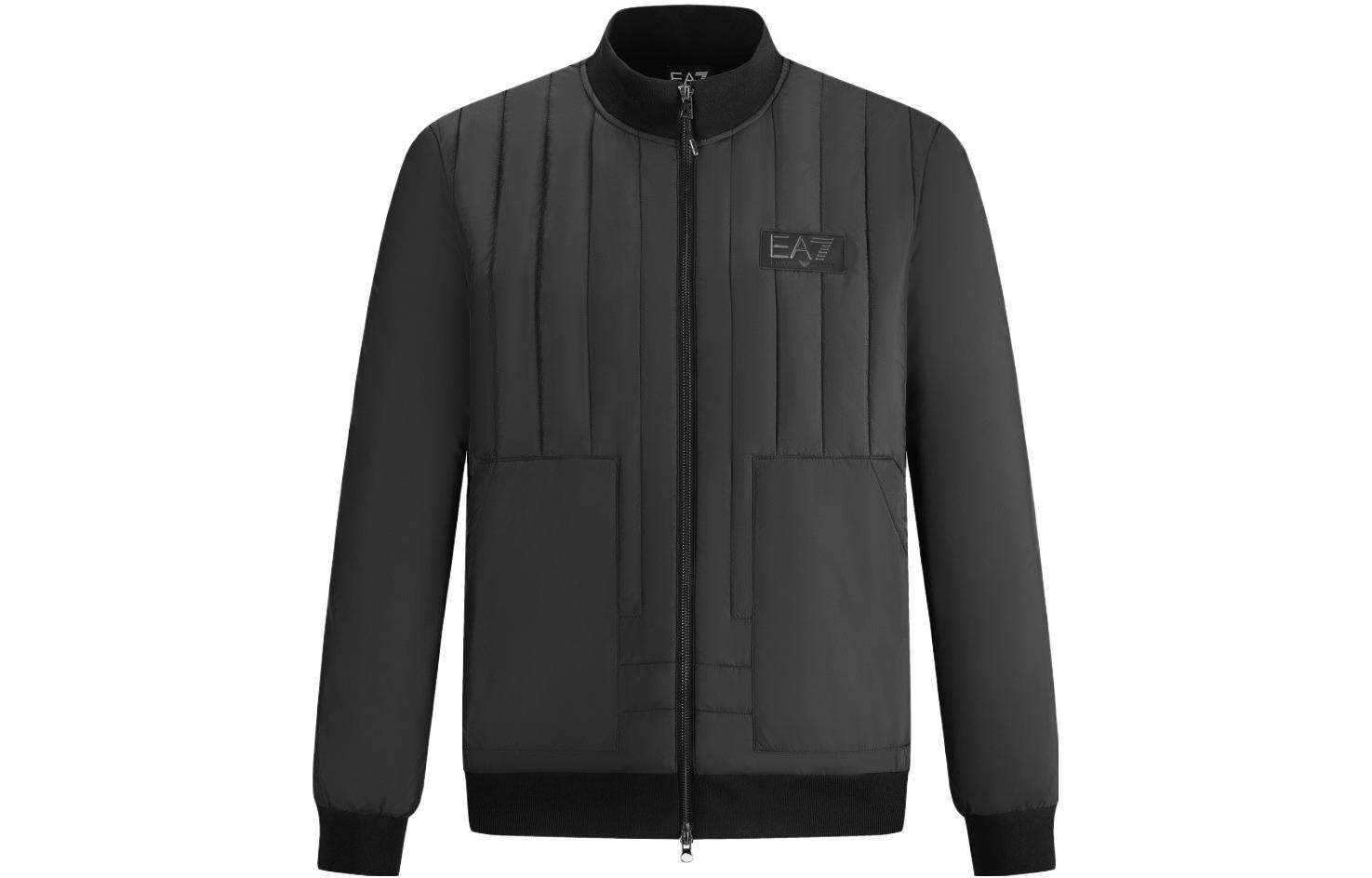 Order エンポリオアルマーニ EA7 FW23 ブラックロゴ ハイネック コットンジャケット 6RPB30-PN5ZZ-1200