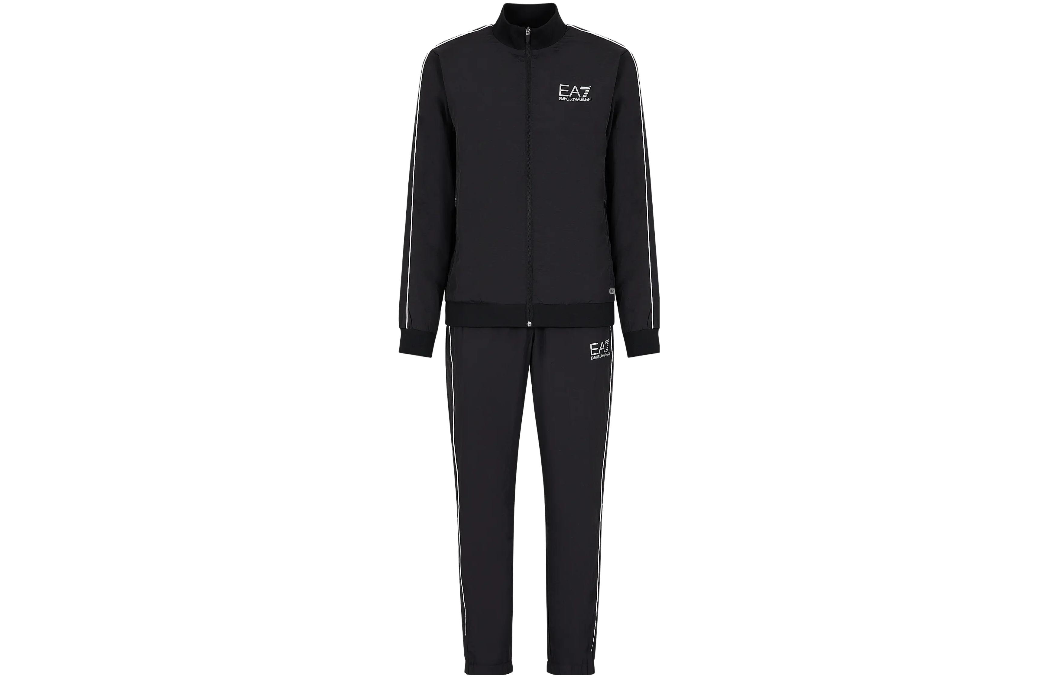 Emporio Armani EA7 FW23  Black Logo Print Casual Tracksuit Set. 6RPV80-PJSRZ-1200