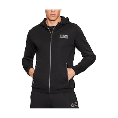 EMPORIO ARMANI EA7 FW23 Black Long-Sleeve Zip Jacket 6RPM39-PJMCZ-1200