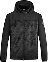 EMPORIO ARMANI EA7 FW23 Black Patchwork Logo Hooded Cotton Jacket 6RPBA5-PN54Z-1200 EMPORIO ARMANI EA7 FW23 Black Patchwork Logo Hooded Cotton Jacket 6RPBA5-PN54Z-1200