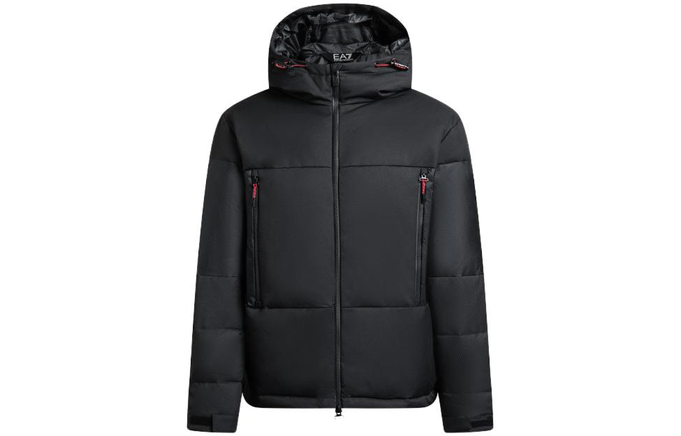 Order EMPORIO ARMANI EA7 FW23 黑色純棉拉鍊連帽外套 6RPB10-PNEEZ-1200