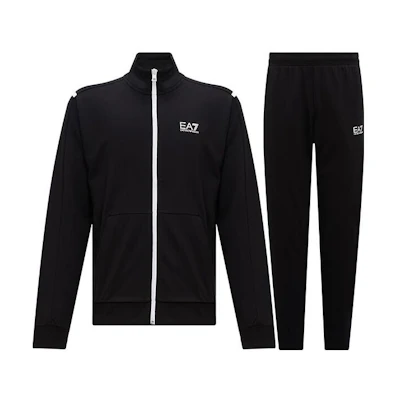 EMPORIO ARMANI EA7 FW23 Colorblock Logo Zip-Up Sports Tracksuit. 6RPV57-PJ05Z-0200