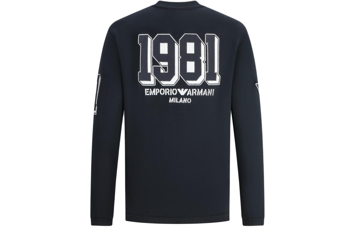 Lookbook 엠포리오 아르마니 EA7 FW23 로고 프린트 크루넥 스웨트셔츠. 6R1MG4-1JWPZ-0606