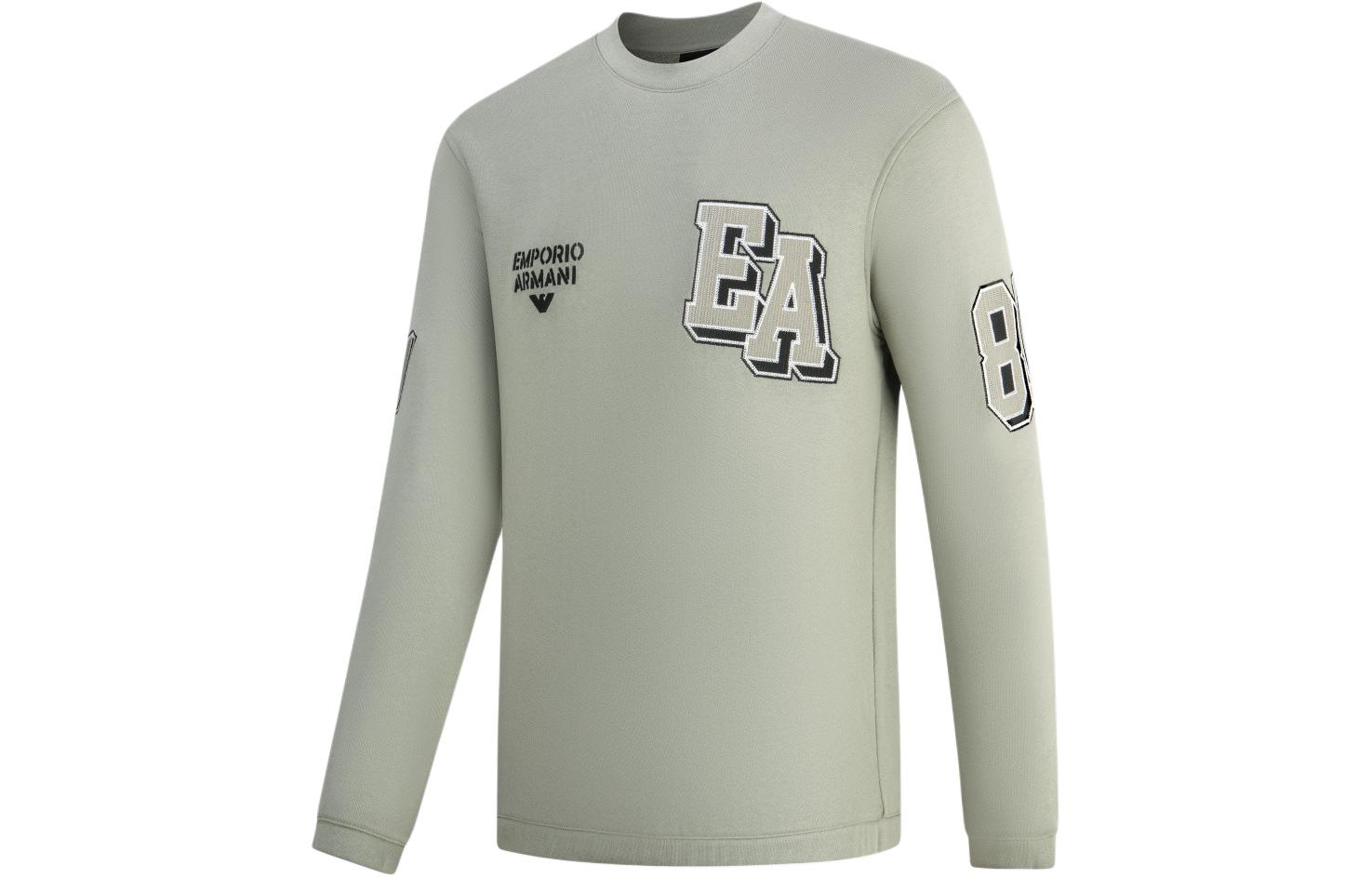 Sizing 엠포리오 아르마니 EA7 FW23 로고 프린트 크루넥 스웨트셔츠. 6R1MG4-1JWPZ-0606