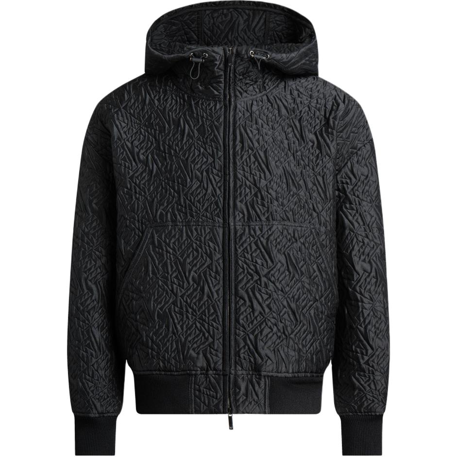 EMPORIO ARMANI EA7 FW23  Logo Embossed Hoodie Jacket Black H41R24-E1229-999