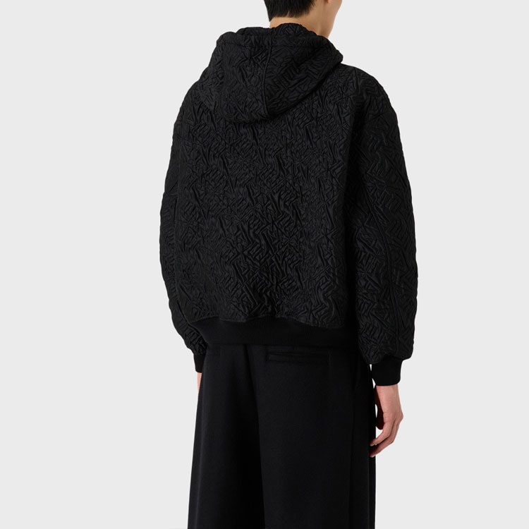 EMPORIO ARMANI EA7 FW23  Logo Embossed Hoodie Jacket Black H41R24-E1229-999 圖 6