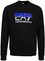 Emporio Armani EA7 FW23 Black Crewneck Sweatshirt with Lettering Print 6RPM01-PJ07Z-1200 Emporio Armani EA7 FW23 Black Crewneck Sweatshirt with Lettering Print 6RPM01-PJ07Z-1200