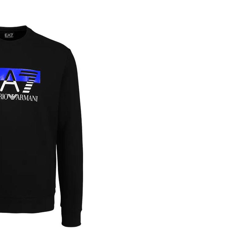 Shop Emporio Armani EA7 FW23 Crewneck Hitam dengan Cetak Huruf 6RPM01-PJ07Z-1200