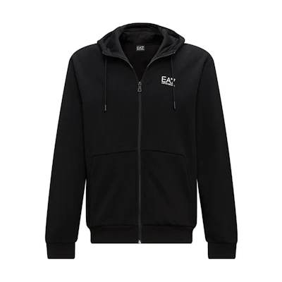 Emporio Armani EA7 FW23 Black Hoodie Zip-Up Casual Jacket 6RPM03-PJ07Z-0200