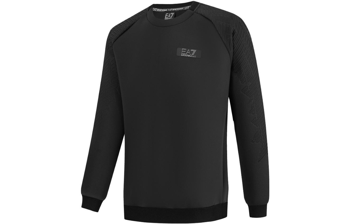 Shop 安普里奥·阿玛尼EA7 FW23黑色印花圆领休闲卫衣 6RPM84-PJSQZ-1200