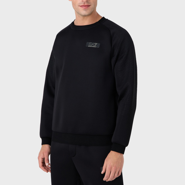 Details for 安普里奥·阿玛尼EA7 FW23黑色印花圆领休闲卫衣 6RPM84-PJSQZ-1200