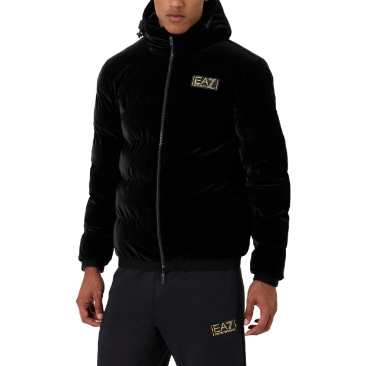 Details for EMPORIO ARMANI EA7 FW23男士黑色標誌印花連帽棉外套 6RPB19-PNEBZ-1200