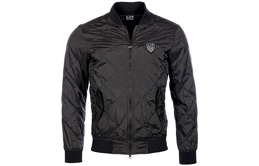 Emporio Armani EA7 FW23 Black Solid Color Loose Fit Zipper Jacket Men 6XPB12-PN04Z-1200