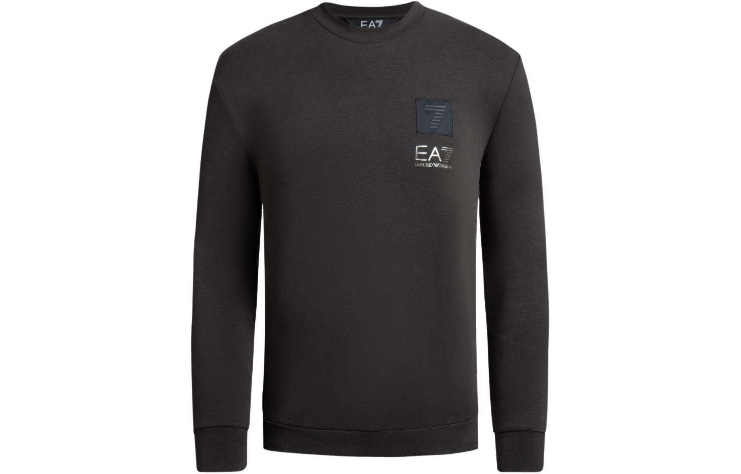 Emporio Armani EA7 FW23 Brown Logo Print Crewneck Sweatshirt for Men 6RPM26-PJGEZ-1762