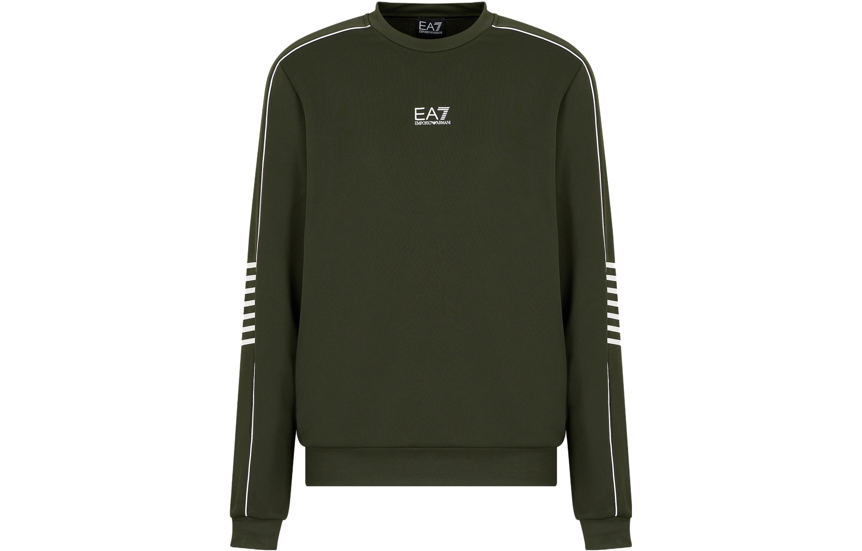 Emporio Armani EA7 FW23 Colorblock Logo Crewneck Sweatshirt Green - 6RPM05-PJ16Z-1845