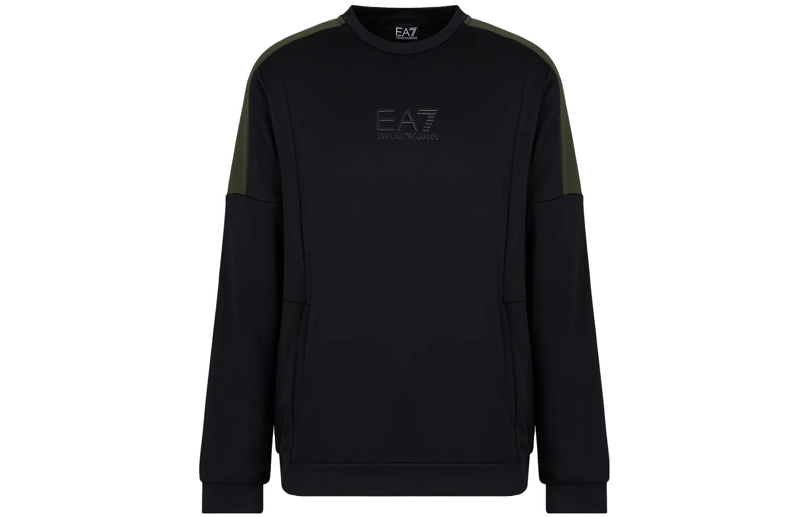 Emporio Armani EA7 FW23 Colorblock Logo Crewneck Sweatshirt 6RPM34-PJ16Z-11200