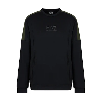Emporio Armani EA7 FW23 Colorblock Logo Crewneck Sweatshirt 6RPM34-PJ16Z-11200