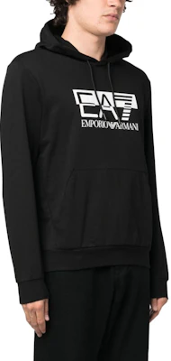 Emporio Armani EA7 FW23 Hoodie Logo Warna Blok Hitam Pullover 6RPM62-PJ05Z-0200 Purchase Emporio Armani EA7 FW23 Hoodie Logo Warna Blok Hitam Pullover 6RPM62-PJ05Z-0200