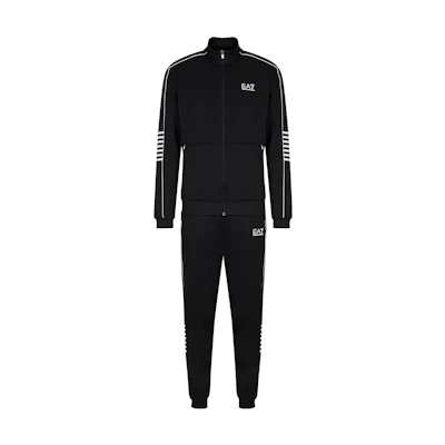 Emporio Armani EA7 FW23 Colorblock Logo Print Stand Collar Tracksuit. 6RPV53-PJ16Z-1200