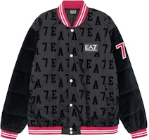 EMPORIO ARMANI EA7 FW23 Colorblock Striped Logo Print Bomber Jacket Black Men 6RPB09-PNECZ-1200 EMPORIO ARMANI EA7 FW23 Colorblock Striped Logo Print Bomber Jacket Black Men 6RPB09-PNECZ-1200