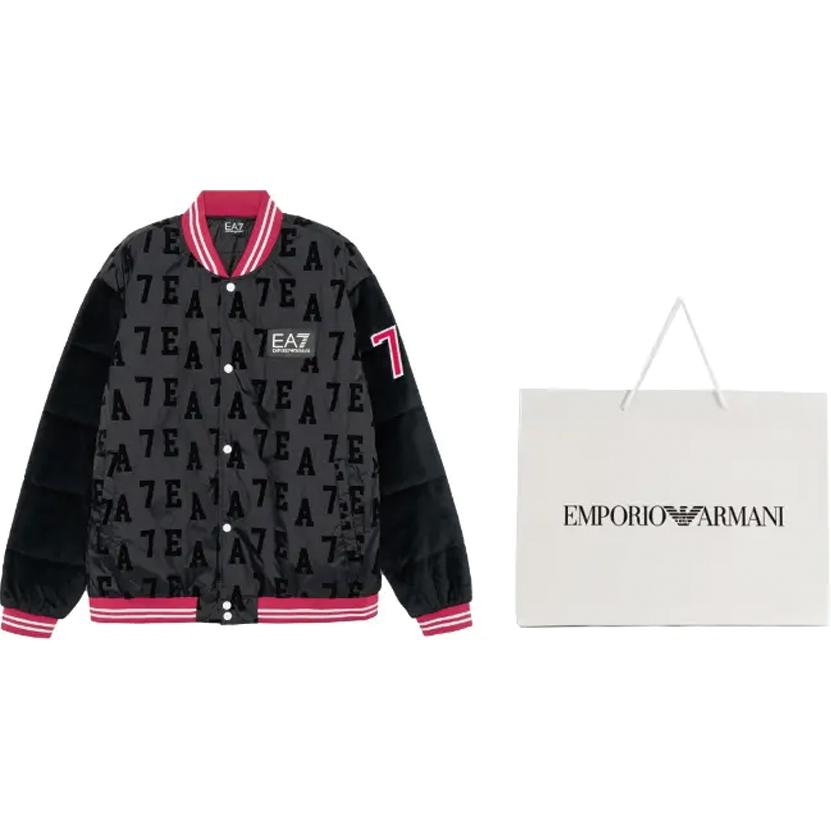 Shop Chaqueta Bomber Negra Hombre EMPORIO ARMANI EA7 FW23 Colorblock Logo Rayas. 6RPB09-PNECZ-1200
