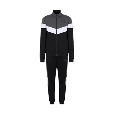 Emporio Armani EA7 FW23 Colorblock Zip Tracksuit Casual Sportswear. 6RPV56-PJ16Z-1200