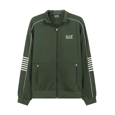 Emporio Armani EA7 FW23 Green Logo Print Long Sleeve Sweatshirt 6RPM07-PJ16Z-1845