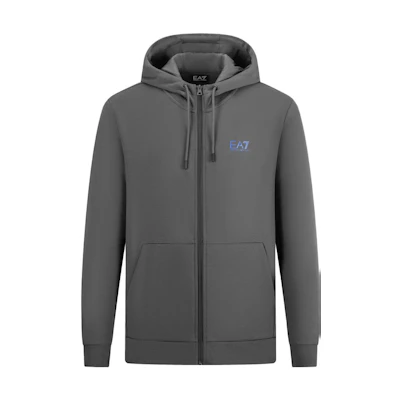 Emporio Armani EA7 FW23 Grey Hoodie Zip-Up Jacket Casual Sweatshirt 6RPM03-PJ07Z-1977