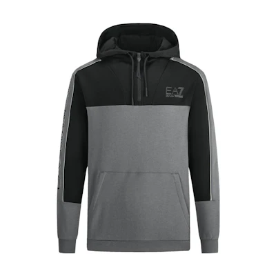 Emporio Armani EA7 FW23 Grey Logo Print Contrast Long Sleeve Sweatshirt 6RPM30-PJ07Z-1977