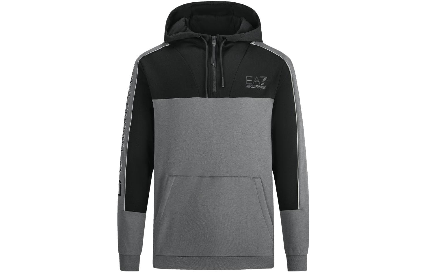 Order 安普里奥阿玛尼EA7 FW23灰色logo对比长袖卫衣 6RPM30-PJ07Z-1977
