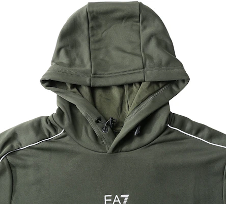 Emporio Armani EA7 Hoodie Logo Cetak Warna Hijau Gelap FW23 6RPM06-PJ16Z-1845 Shop Emporio Armani EA7 Hoodie Logo Cetak Warna Hijau Gelap FW23 6RPM06-PJ16Z-1845