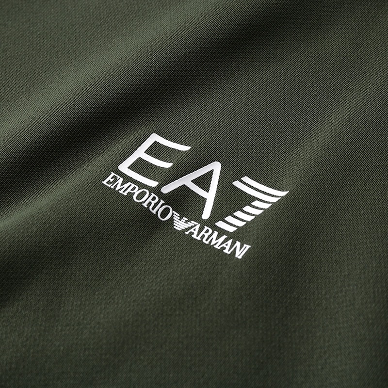 Details for Emporio Armani EA7 Hoodie Logo Cetak Warna Hijau Gelap FW23 6RPM06-PJ16Z-1845