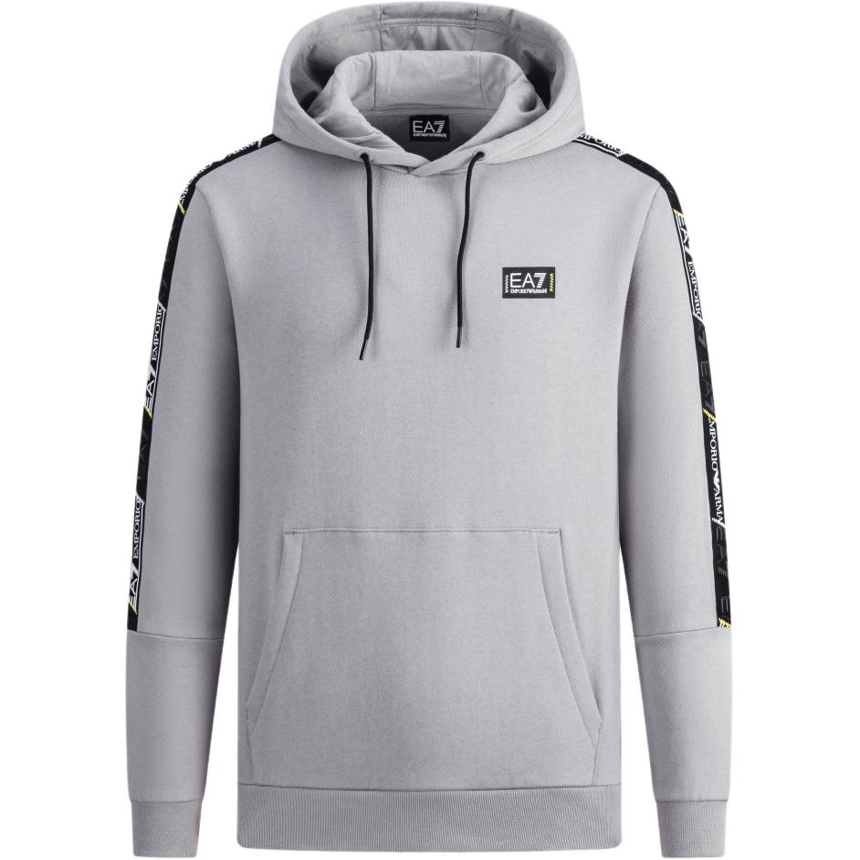 Emporio Armani EA7 FW23 Logo Hoodie Pullover Long-Sleeve Gray 3RPM11-PJ07Z-1950
