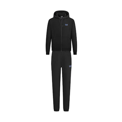 EMPORIO ARMANI EA7 FW23 Logo Print Casual Tracksuit Black. 6RPV66-PJ07Z-1200