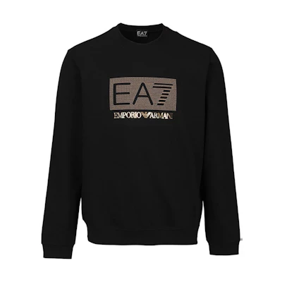 Emporio Armani EA7 FW23 Logo Print Crewneck Sweatshirt Black 3RUM09-PJARZ-1200
