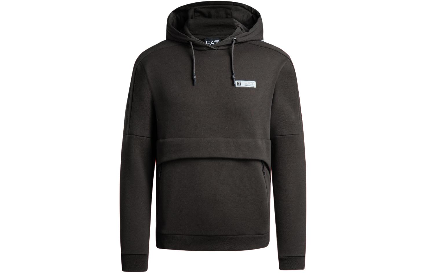 Emporio Armani EA7 FW23 Logo Print Long Sleeve Sweatshirt - Dark Brown 6RPM71-PJRCZ-1762