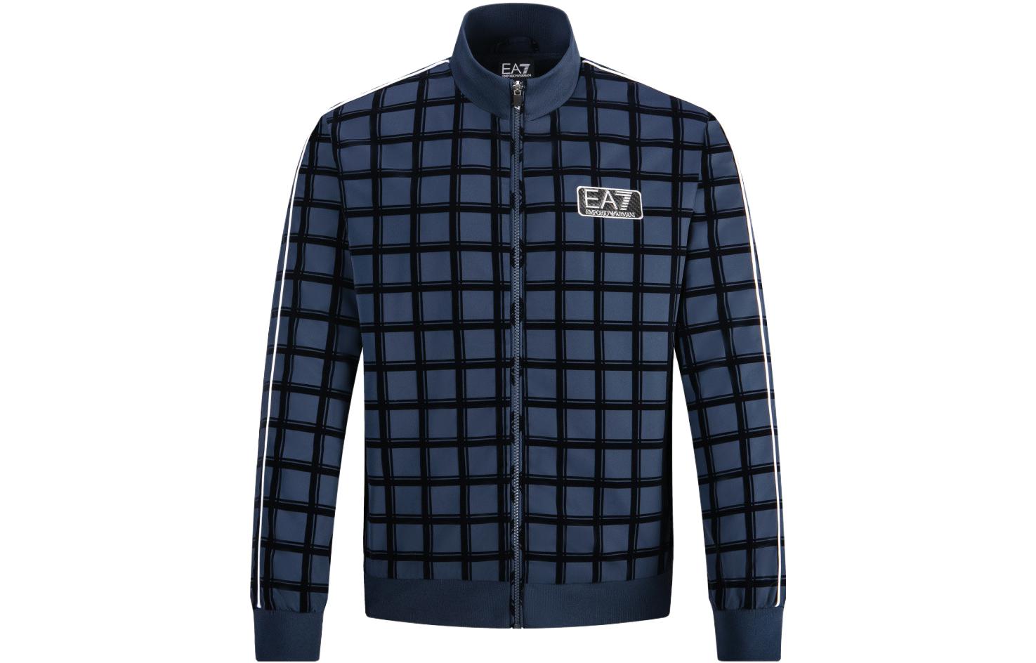 Emporio Armani EA7 FW23 Navy Logo Plaid Print Long Sleeve Jacket 6RPB47-PNDNZ-25QC 圖 2
