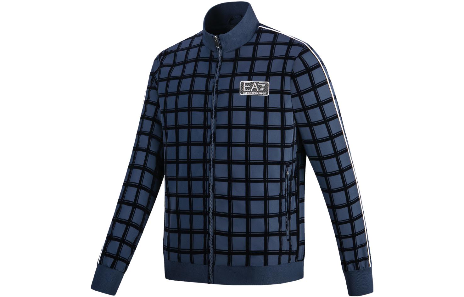 Emporio Armani EA7 FW23 Navy Logo Plaid Print Long Sleeve Jacket 6RPB47-PNDNZ-25QC 圖 4