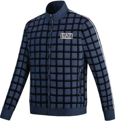 Emporio Armani EA7 FW23 Navy Logo Plaid Print Long Sleeve Jacket 6RPB47-PNDNZ-25QC Shop Emporio Armani EA7 FW23 Navy Logo Plaid Print Long Sleeve Jacket 6RPB47-PNDNZ-25QC