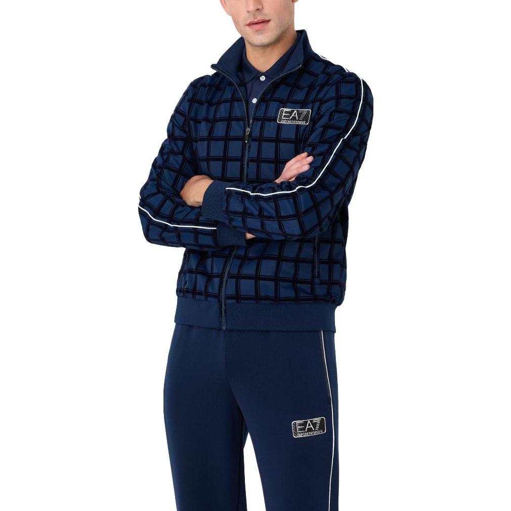 Emporio Armani EA7 FW23 Navy Logo Plaid Print Long Sleeve Jacket 6RPB47-PNDNZ-25QC 圖 5