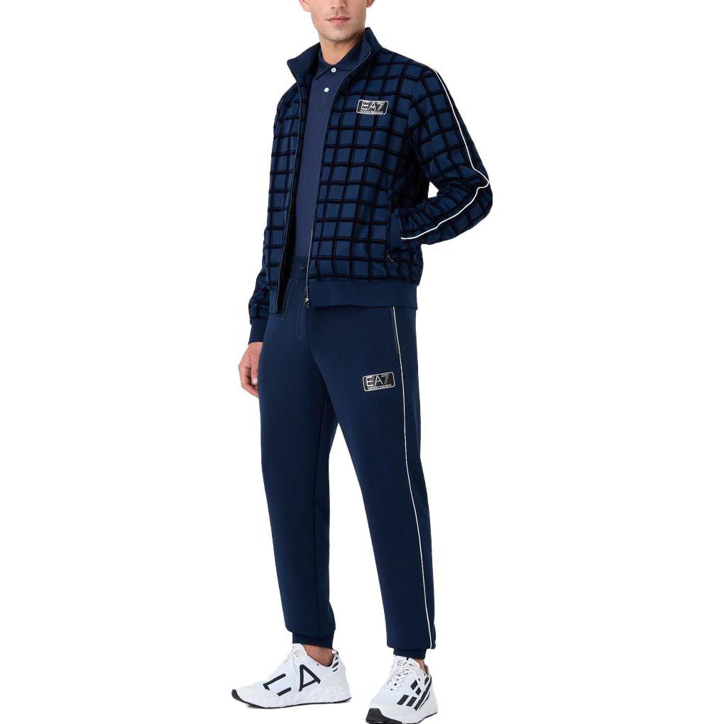 Emporio Armani EA7 FW23 Navy Logo Plaid Print Long Sleeve Jacket 6RPB47-PNDNZ-25QC 圖 6