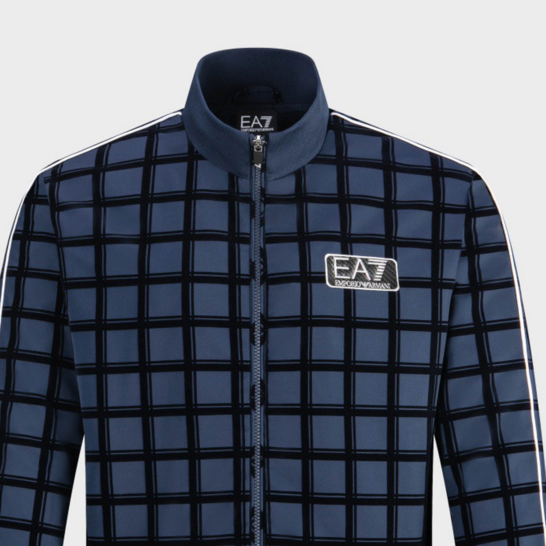 Emporio Armani EA7 FW23 Navy Logo Plaid Print Long Sleeve Jacket 6RPB47-PNDNZ-25QC 圖 7