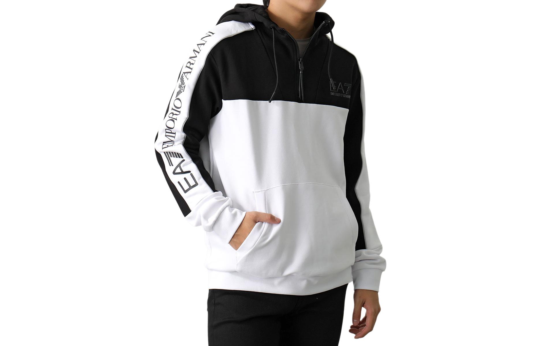 Order Emporio Armani EA7 FW23 白色字母印花連帽寬鬆衛衣 6RPM30-PJ07Z-1100