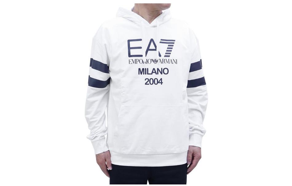 Emporio Armani EA7 FW23 White Logo Print Pullover Hoodie 3RUM04-PJ2SZ-1100 圖 2