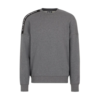 Emporio Armani EA7 FW24 Logo Crewneck Sweatshirt Dark Gray 6DPM11-PJOGZ-3925
